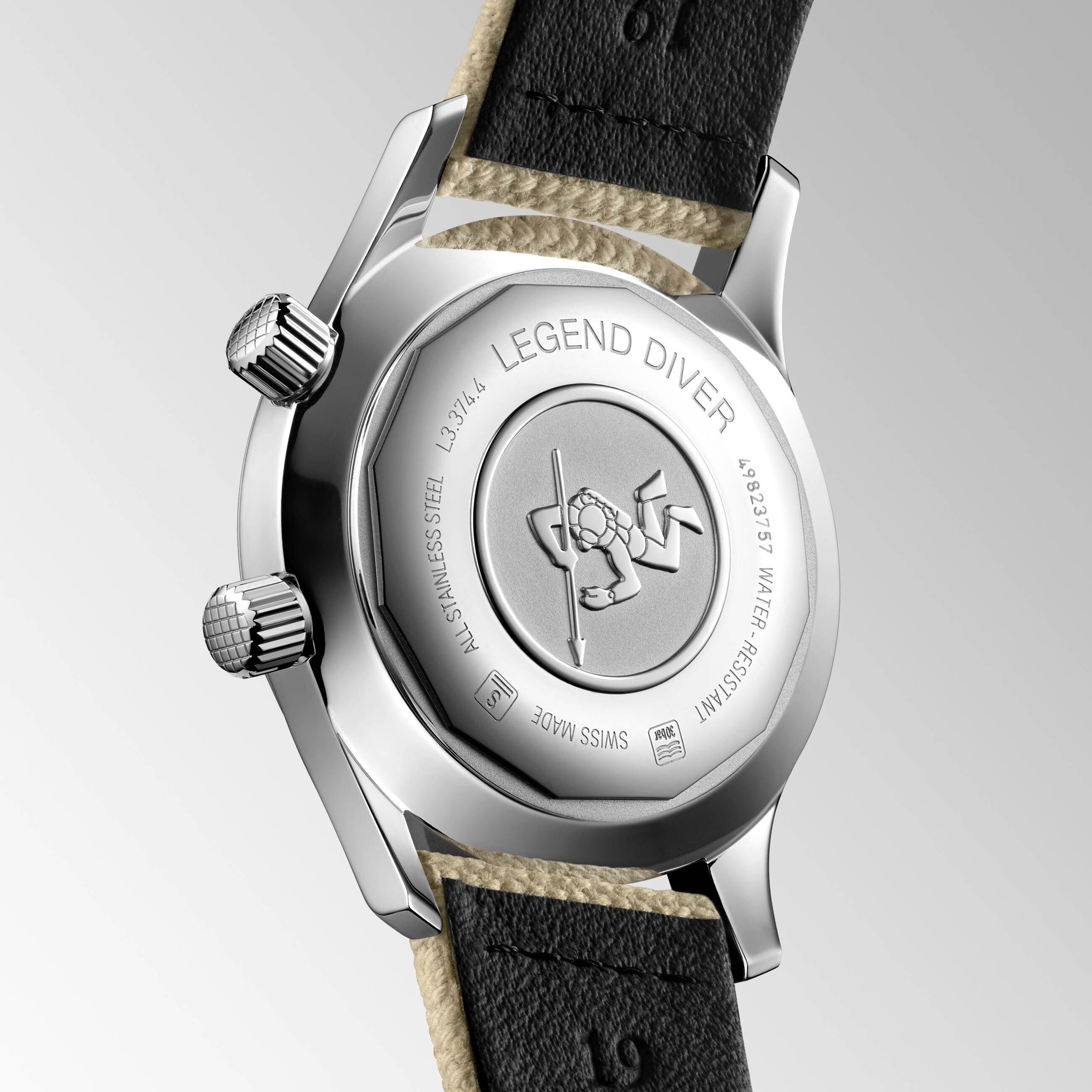 Longines stainless steel back water resistant on sale